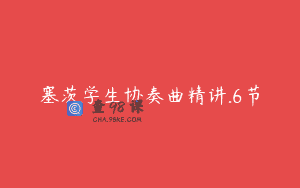 塞茨学生协奏曲精讲.6节