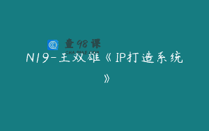 N19-王双雄《IP打造系统》