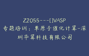 Z2055—[]VASP专题培训：单原子催化计算-深圳华算科技有限公司