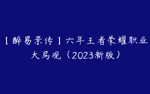 【醉易亲传】六年王者荣耀职业大局观（2023新版）