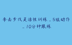 拳击步伐灵活性训练_5组动作_10分钟跟练
