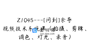 Z1045---[问到]余导视频技术系统课（拍摄、剪辑、调色、灯光、录音）