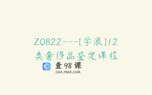Z0822---[学浪]12类奢侈品鉴定课程