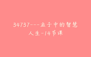 34737---孟子中的智慧人生-14节课