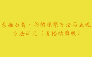 素描石膏·形的观察方法与表现方法研究（直播精剪版）