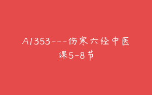 A1353—伤寒六经中医课5-8节