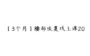 【3个月】腰部恢复线上课20