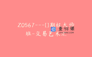 Z0567---[]期权大师班-交易艺术汇