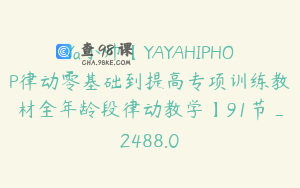Ya小帅【YAYAHIPHOP律动零基础到提高专项训练教材全年龄段律动教学】91节_2488.0