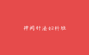 神阙针法妇科班