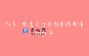 543_形意五行拳劈拳练用详细教学