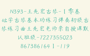 N393-王先宏古琴-【零基础学古琴基本功练习弹奏初级古琴练习曲王先宏老师亲自授课默认班级-7227355023867386164】-119900圆-119节