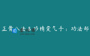正骨八法＆移精变气手：功法部