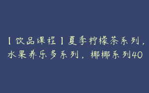 【饮品课程】夏季柠檬茶系列，水果养乐多系列，椰椰系列40