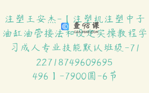 注塑王安杰-【注塑机注塑中子油缸油管接法和设定实操教程学习成人专业技能默认班级-7122718749609695496】-7900圆-6节