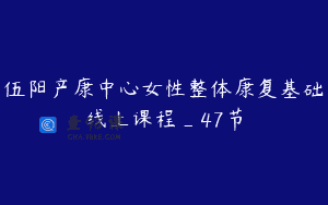 伍阳产康中心女性整体康复基础线上课程_47节