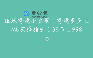 伍跃跨境小卖家【跨境多多TEMU实操指引】35节_998.0