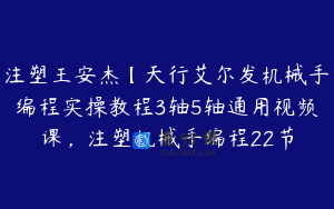 注塑王安杰【天行艾尔发机械手编程实操教程3轴5轴通用视频课，注塑机械手编程22节