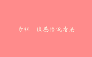 专栏_谈感悟说看法