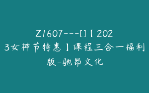 Z1607---[]【2023女神节特惠】课程三合一福利版-驰昂文化