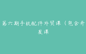 第六期手机配件外贸课（包含开发课