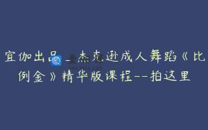宜伽出品_杰克逊成人舞蹈《比例金》精华版课程--拍这里