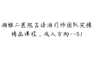 湘雅二医院言语治疗师团队实操精品课程_成人方向–51
