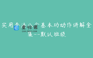 实用拳法八个基本功动作讲解全集--默认班级