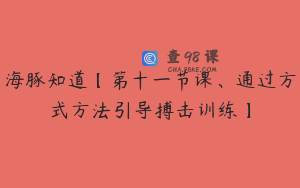海豚知道【第十一节课、通过方式方法引导搏击训练】