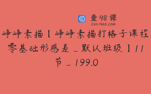峥峥素描【峥峥素描打格子课程零基础形感差_默认班级】11节_199.0