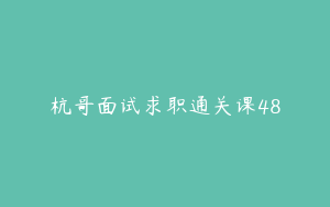 杭哥面试求职通关课48