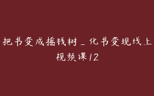 把书变成摇钱树_化书变现线上视频课12
