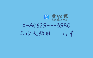 X-A4629---3980舌诊大师班---71节