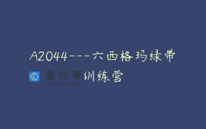 A2044—六西格玛绿带训练营