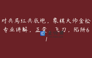 对兵局红兵底炮，象棋大师金松专业讲解，正变，飞刀，陷阱61