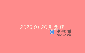 2025.01.20复盘课