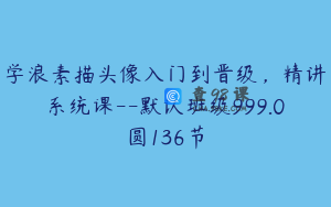 学浪素描头像入门到晋级，精讲系统课--默认班级999.0圆136节