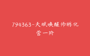794363-天赋唤醒师孵化营一阶