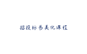 招投标书美化课程
