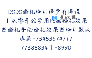 DODO婚礼培训课堂有课程-【从零开始学用PS画婚礼效果图婚礼手绘婚礼效果图培训默认班级-7345367471777388834】-89900圆-23节