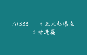 A1333—《五大起爆点》精进篇