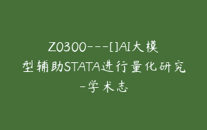 Z0300---[]AI大模型辅助STATA进行量化研究-学术志