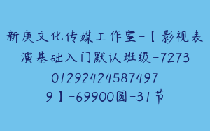 新庚文化传媒工作室-【影视表演基础入门默认班级-7273012924245874979】-69900圆-31节