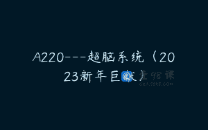 A220—超脑系统（2023新年巨献）