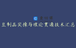 豆制品实操与理论贯通技术汇总