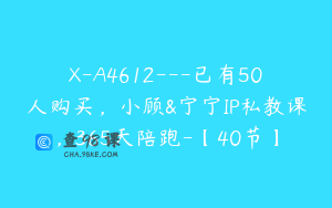 X-A4612---已有50人购买，小顾&宁宁IP私教课，365天陪跑-【40节】