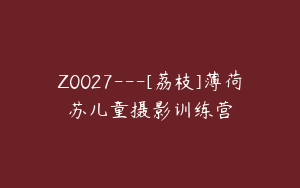 Z0027---[荔枝]薄荷苏儿童摄影训练营