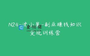 N24-沈小星-副业赚钱知识变现训练营