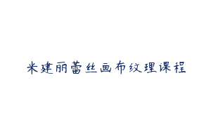 米建丽蕾丝画布纹理课程