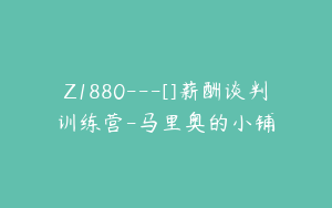 Z1880---[]薪酬谈判训练营-马里奥的小铺